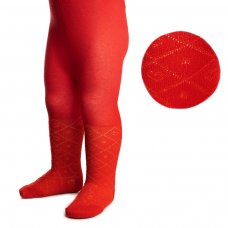 T32-R: Red Shiny Diamond Tights (0-6 Months)